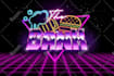 create a 80s retro vintage style neon and chrome 3d logo