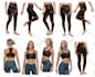 design floral pattern sports yoga leggings tops