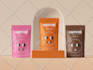 do product packaging design and label with modern branding