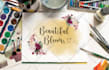 design a feminine and floral boho watercolor logo for you