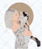 draw a faceless minimalist illustration digital portrait