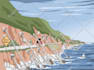redraw landscape to cartoon vector