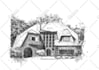 draw building, place and other object with ink sketch