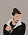 make a minimalist digital portrait, faceless illustration