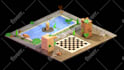 design an isometric 3d scene or 3d map low poly for you