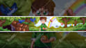 draw a cartoon minecraft banner for youtube or social media