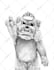 draw black and white art of cute animal imagination