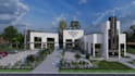 do church design  elevation 3d rendering  interior design