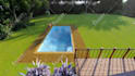 design modern landscape, backyard and garden with 3d rendering