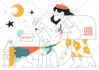 create a unique custom vector illustration in flat style