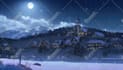 make anime landscape background novel game wallpaper 2d art, character with ai