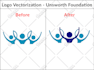 manually recreate logo to clean vector for print, packaging, and branding, no ai