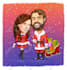 draw a detailed romantic couple caricature
