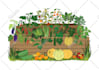 illustrate you and plants, colorful, flat art, pop art