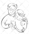 draw simple black and white line art illustration for you