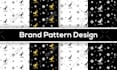 do custom monogram initial logo brand seamless repeat pattern design