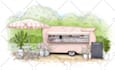 make restaurant, bar illustration, sketch