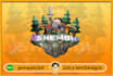 illustrate a minecraft sever logo or icon and discord icon