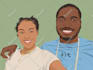 draw custom couple vector portrait