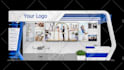 create 3d trade show booth, stall, kiosk, and expo stand