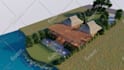design and render backyard front landscape, garden, pool, patio, park