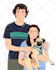 draw you simple portrait, couple or family portrait in my style