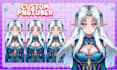 draw a custom pngtuber live2d avatar in anime vtuber style for your streams