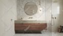 create minimalist interior design, photorealistic visualization for area 5 m2