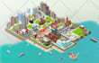design a 3d isometric map or event map illustration