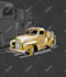draw vintage car illustration for t shirt design