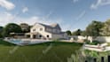 design  landscape, backyard, frontyard, garden, patio, and 3d rendering