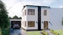 render 3d architecture front elevation facade of exterior house