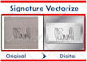 trace, vectorize signature in vector format