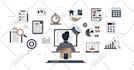 design map dashboard ai and custom illustrations with animation
