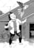 draw black and white funny cartoon illustration