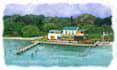 draw landscape illustration in colored