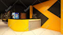 create a modern aesthetic cafe or restaurant interior design