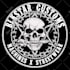 a cool  motorcycle garage logo illustration design