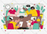 draw beautiful colorful flat illustrations