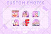 make cute custom emotes, sub badge for twitch, discord