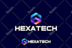 design startup tech, crypto, cyber security, technology and app logo