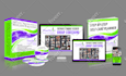 design 3d ecover bundle package, online course mockup for promotion