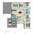 design 2d color floor plan with 3d effect