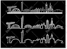 draw  cityscape landmark city skyline or silhouette  in 24 hours