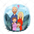 cartoon style family portrait