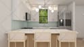 render 3d interior design house home villa apartment kitchen living room bedroom