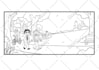 draw clean black and white line art illustration