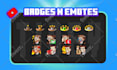draw custom cute youtube loyalty badges and twitch emotes