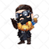 make a chibi character illustration for sticker and keychain