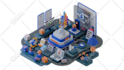 create an isometric 3d models and 3d environment illustration